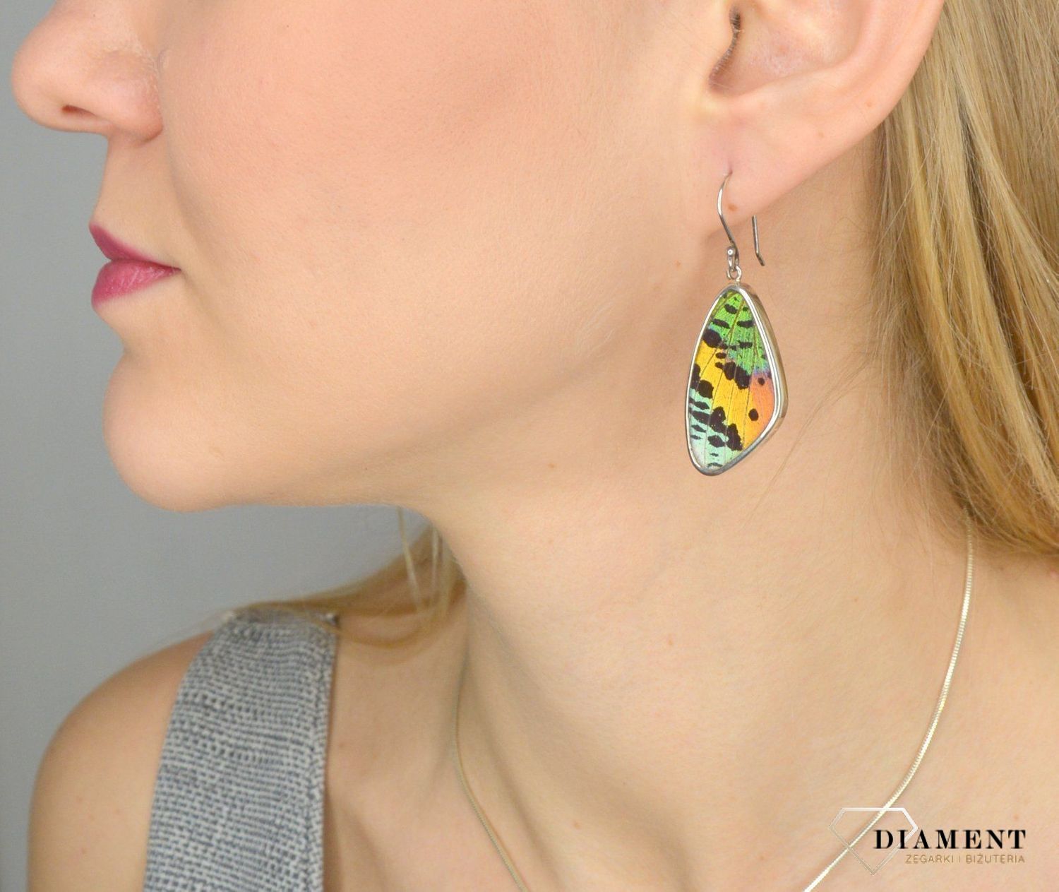 Kolczyki srebrne skrzydła motyla 'Naturalne skrzydła motyla' KM 3085 (1).jpg